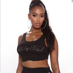 baby girl rhinestone crop 💗